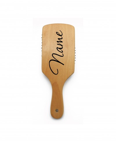 Personalised Wooden Bamboo Paddle Hair Brush with Name