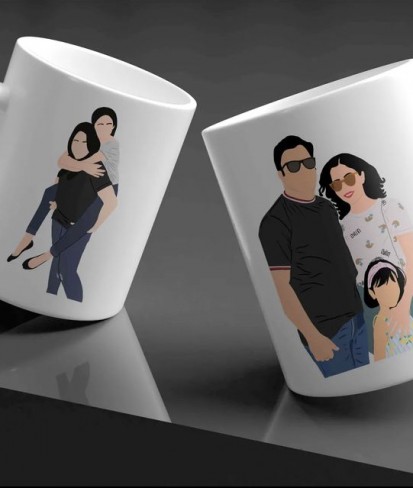 Personalised Tea/Coffee Mug with Illustration 
