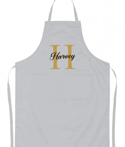 Personalised Kitchen Apron with Name and Initial