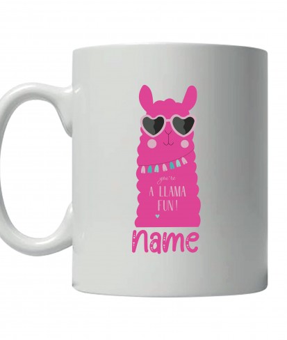 Personalised Pink Llama White Ceramic Couple Coffee/Tea Mug