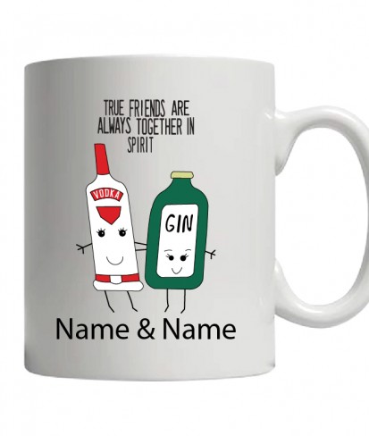 Gin & Tonic True Friends Ceramic Personalised Coffee Mug