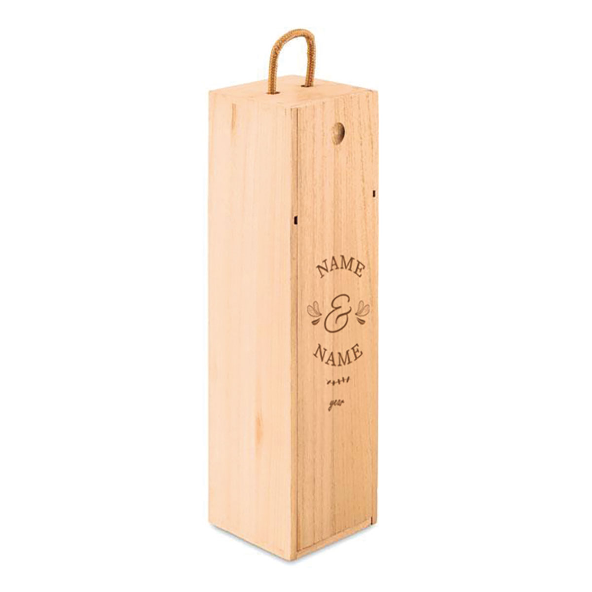 Personalised Names Engraved Wooden Wine Box 